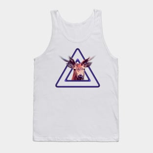 Geometric purple deer head triangle Tank Top